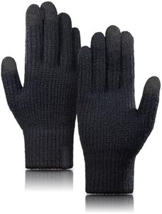 TRENDOUX Merino Wool Gloves Men Women Unisex Thick Touchscreen Stretch Warm Soft Black XL