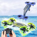 Magicwand 6 Channel Waterproof 2-in-1 Whale 6 Axis【Can swim in Water & Fly in Air】Quadcopter Drone【Pack of 1】【Multi-Colored】