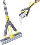 Whixant Butterfly Mop - PVA Mop Super Absorbent - Sponge Mops for Floor Cleaning - Stainless Steel Handle - 13" PVA Sponge Home Office Universal Cleaning Squeeze mop