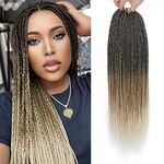 Small Crochet Hair Senegalese Twist 18 Inch 8 Packs Ombre Crochet Braids Hair, 35 Strands/Pack Crochet Twist Hot Water Setting, Pre-Lopped Crochet Hair for Black Women (18 Inch, 1B/27/613)