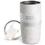 Simple Modern Travel Coffee Mug Tumbler with Flip Lid | Insulated Stainless Steel Iced Coffee Cup | Gifts for Women and Men | Voyager Collection | 470ml | Cream Leopard