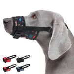 CollarDirect Dog Muzzle - Adjustable Soft Breathable Tribal Nylon Dog Mouth Guard Cover for Small, Medium and Large Dogs, Anti Chewing, Barking & Biting (Pattern 2 (1 PC); L/XL)