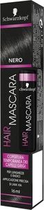 Schwarzkopf Hair Mascara, Mascara Temporaneo per Capelli, Copertura Temporanea dei Capelli Grigi, Colore Nero, Formato da 16 ml, 16 millilitro, 1