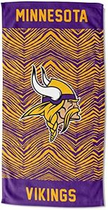 Northwest Zubaz NFL Classic Zebra Print Beach Towel, 30x60, Minnesota Vikings