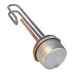 SPARES2GO 11" Incoloy Hard Water Immersion Heater Element + 7" Thermostat