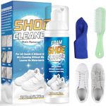 Wansiven Shoe Cleaner, 200ml White Trainer Shoe Cleaner Foam, Powerful Stain Remover Shoe Cleaning Kit with Cleaning Brush & Cleaning Cloth for Shoes, Sneaker, Leather, Nubuck, Suede, Canvas