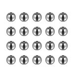 HARFINGTON 40pcs Beads 10mm Stainless Steel 2mm Hole Dia Bead for DIY Crafts, Silver Tone