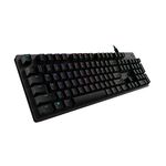 Logitech G512 Mechanical Gaming Keyboard, RGB LIGHTSYNC Backlit Keys, GX Brown Tactile Key Switches, Brushed Aluminum Case, Customizable F-Keys, USB Pass Through, QWERTY UK Layout - Carbon/Black
