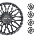 Sparco SPC1596BK Set Wheel Covers Roma 15-inch Black, Pulgadas