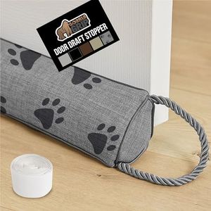 GORILLA GRIP Door Draft Stopper for Bottom of Doors, Cold Air Insulation Sweep, Weather Stripping Seal Noise Soundproofing, Warmth Sealer, Easy Install Gap Filler, Home Essentials, 38 Inch, Paw Prints