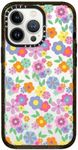 CASETiFY Impact Case for iPhone 13 Pro - Cheerful 1960S Floral Bedsheet Wallpaper Pattern - Clear Black