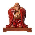 DFJLWKE Large Laughing Buddha of Fortune, Statue Home Decoration Feng Shui Good Luck & Happiness (10 inch, Ceramic)