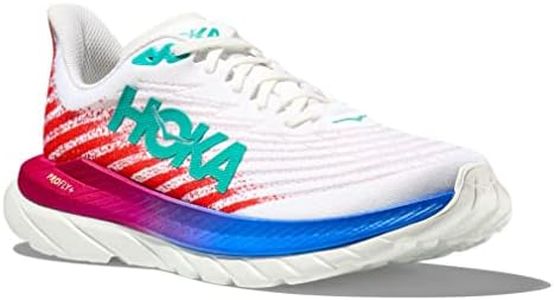 Hoka One Men's M Mach 5 Sneaker, White Flame, 8.5 US