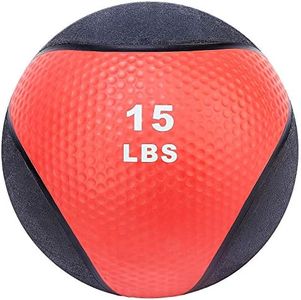 Signature Fitness Workout Exercise Fitness Weighted Medicine Ball, Wall Ball and Slam Ball​, Medicine Ball​, 15 Pounds