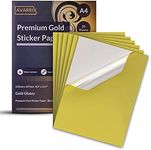 Avarrix Australia Printable Vinyl Sticker Paper for Inkjet Laser Printer, Metallic Gold Glossy, 25 Sheets, Waterproof Label Stickers, Printable Vinyl Sheets, Tear Resistant, Quick Dry, A4 Size