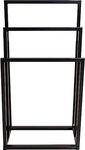 Indian Decor 12525 Metal Towel Racks Stand Bathroom freestanding Towel Racks for Bathroom Outdoor Towel Rack Standing Towel Rack 3 Bars Freestanding Drying Shelf White Washcloths Holder - Black