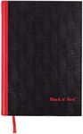 Black n' Red Notebook, Business Journal, 11-3/4" x 8-1/4", 96 Sheets, Ruled, Optik Paper, Hardcover, Casebound, Black (D66174)