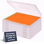 JTJ Sourcing - Plastic Storage Box for Letter A4 Paper - Document Magazine Paper Protector - Portable A4 Project Sleeves - Document Organizer Box Storage - (Set of 6)