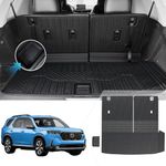 JOULARISE Cargo Mat for 2025 2024 2023 Honda Pilot Accessories, All Weather TPE Trunk Mat with Backrest Mat Interior Protector (Include Left Storage Tray Mat)