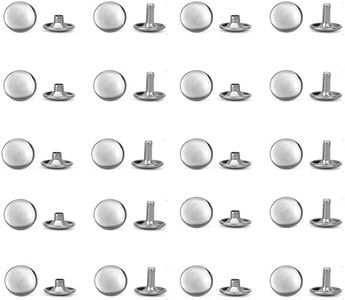 WUTA 100 Sets Sewing Snaps Solid Brass Snap Fasteners Press Studs Poppers Clothing Bag Jacket Leather Craft Buttons for Clothes, Jackets, Jeans Wears, Bracelets, Bags, Nikel (8mm/0.31 inch)