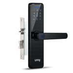 UNIY UY610 Smart Digital Door Lock (Metal) Fingerprint,RFID,PIN Access & Manual Key Included Mortise:Theft Alarm|Low Power Reminder|USB Key Support| 50 Finger Capacity|Suitable 30mm-100mm Door(Black)