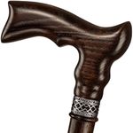 Handcrafted Ergonomic Wooden Walking Cane for Men and Women - Stylish Men's Oak Wood Cane - Fashionable Walking Stick (Walnut)