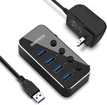 RSHTECH Powered USB Hub, 4 Port USB