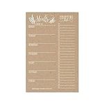 Rustic Weekly Meal Planning Calendar Grocery Shopping List Magnetic Pad for Fridge, Family Pantry Food Menu Board Organizer, Week Diet Prep Planner Tool, Refrigerator Magnet What to Eat Dinner Notepad