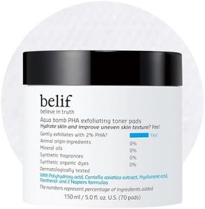 belif Aqua Bomb PHA Exfoliating Toner Pads: 2% PHA, Centella, HA Exfoliation & Hydration Toner Pads, Lightweight, Good for Dryness, Uneven Texture, Pores, Dullness, Oiliness, Korean Skin Care