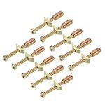 uxcell 10 Sets Furniture Hardware Zinc Plated Half-Moon Nut Connecting Fitting Bronze Tone