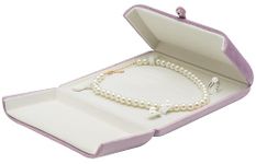 COWFEX Velvet Jewelry Set Box, Big Necklace and Ring Earring Pendant Gift Box, Pearl Necklace Jewelry Storage Case Blue (Purple)