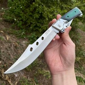 MADSABRE 12.7" Large Folding Knife Tactical Knives with Rosewood Handle and Sheath - 7.2" Long Blade Big Pocket Knife for Men for EDC Survival Hunting Camping Hiking Tools