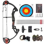 ZSHJG Compound Bow Arrow Package Set Complete Compound Bow and Arrow Set 15-29lbs Beginner Entry Level Compound Bow Kit 260fps (Black)