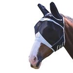 Fly Guard Fine Mesh Horse Fly Mask with Ears (Black, Small Pony)