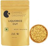 CARMEL ORGANICS Liquorice(Mulethi) Root Cut (200 Grams) | Yashtimadhu for Your Health,Skin and Hair Care | Glycyrrhiza Glabra | Atimadhuram/Athimadhura | No Added Preservatives