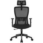 Durrafy Office Chair, Desk Chair with Adjustable Headrest, Lumbar support and Liftable Armrest, High Back Ergonomic Office Chair, Breathable Mesh Backrest for Comfy, Computer Chair for Home/Office