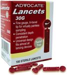 Advocate 30G Sterile Blood Lancets for Dietetic Testing, Add to Universal Lancing Devices, Easy-to-Use Twist Top and Thin Lancets, Essential Diabetic Supplies 100 Count