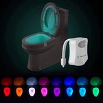 LED Toilet Light Motion Detection, Motion Activated LED Light, 8 Color Changing Inside Toilet Bowl Nightlight for Bathroom, Perfect Decorating Gift for Adult Kids Toddler Potty Training