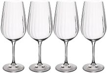 MIKASA Treviso Crystal Red Wine Glasses, 600ml, Set of 4 Lead-Free, Clear Fine Glasses with Rippled Effect for Celebrations