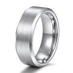 6mm Men and Women Tungsten Wedding Ring Engagement Band Black Brush Finish Heavy Comfort Fit Size 9