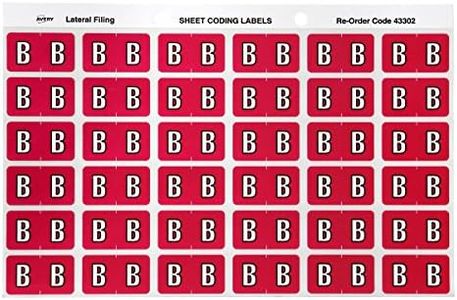 Avery B Side Tab Colour Coding Labels for Lateral Filing, 25 x 38 mm, Magenta, 180 Labels (43302)