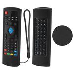 1PCS Protective Silicone Remote Case for MX3 Air Mouse for Android tv Box Shockproof Washable Skin-Friendly Anti-Lost Remote Cover with Loop (Black)