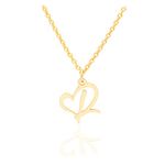 RoiDes Arts Initial Heart Pendant Name Necklace,My Love Initial Heart Name Necklace, Cursive Initial Necklace, Dainty Girl Gift, Birthday Gift (R)