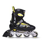 Nivia Classic Inline Skate, Adjustable Inline Roller Skates for Unisex Adults, Outdoor Skating Shoes Roller Blades, 76mm Wheels for Smoother Rides (Large, Black/Yellow)