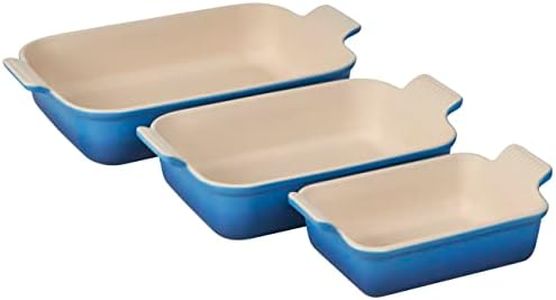 Le Creuset Stoneware Heritage Set 3 Rectangular Dishes, Marseille