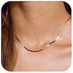 Tewiky Gold Herringbone Necklace fo