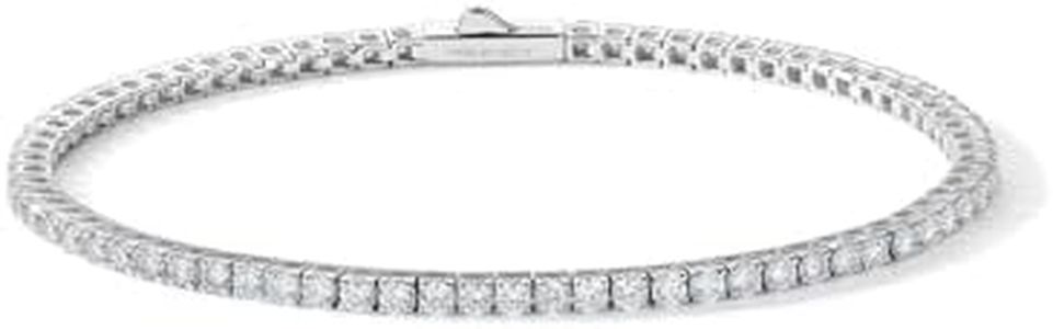 AGVANA 3.1 Ct. Tw. Lab Grown Diamond Classic Tennis Bracelet in 14K Solid White Gold (D-E Color, VS Clarity) Fine Jewelry for Women Engagement Promise Wedding Anniversary Birthday Gifts for Her