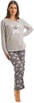 Indigo Sky Ladies Embroidered Koala Top Fleece Pyjama with Koaka Eye Mask (10-12) Koala Embroidered