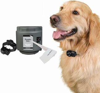 Premier Pet Wireless Dog Fence System - Circular Boundary, Adjustable Up to ½ Acre, Waterproof Collar with Tone and 5 Static Correction Levels, Expandable for Multiple Dogs, No Digging Required