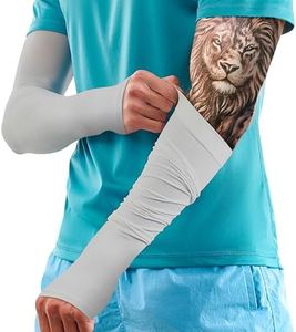 KEMFORD Arm Sleeves for Men and Women – 8 mmHg Light Compression – 1 Pair – Sun Protection – Cooling UPF 50 Compression – Basketball Running